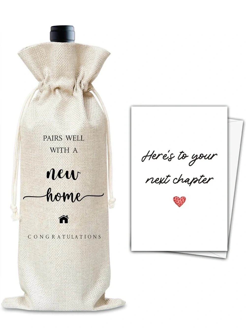 BRAND NEW - New Home Congratulations Wine Gift Bags - Beige x 2